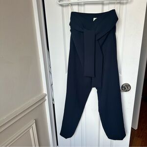 Aritzia Wilfred Geneva Tie-Front Pants Dark Navy